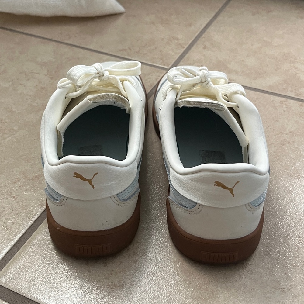 White and blue Puma Sneakers with Gum Sole - Picture 5 of 6